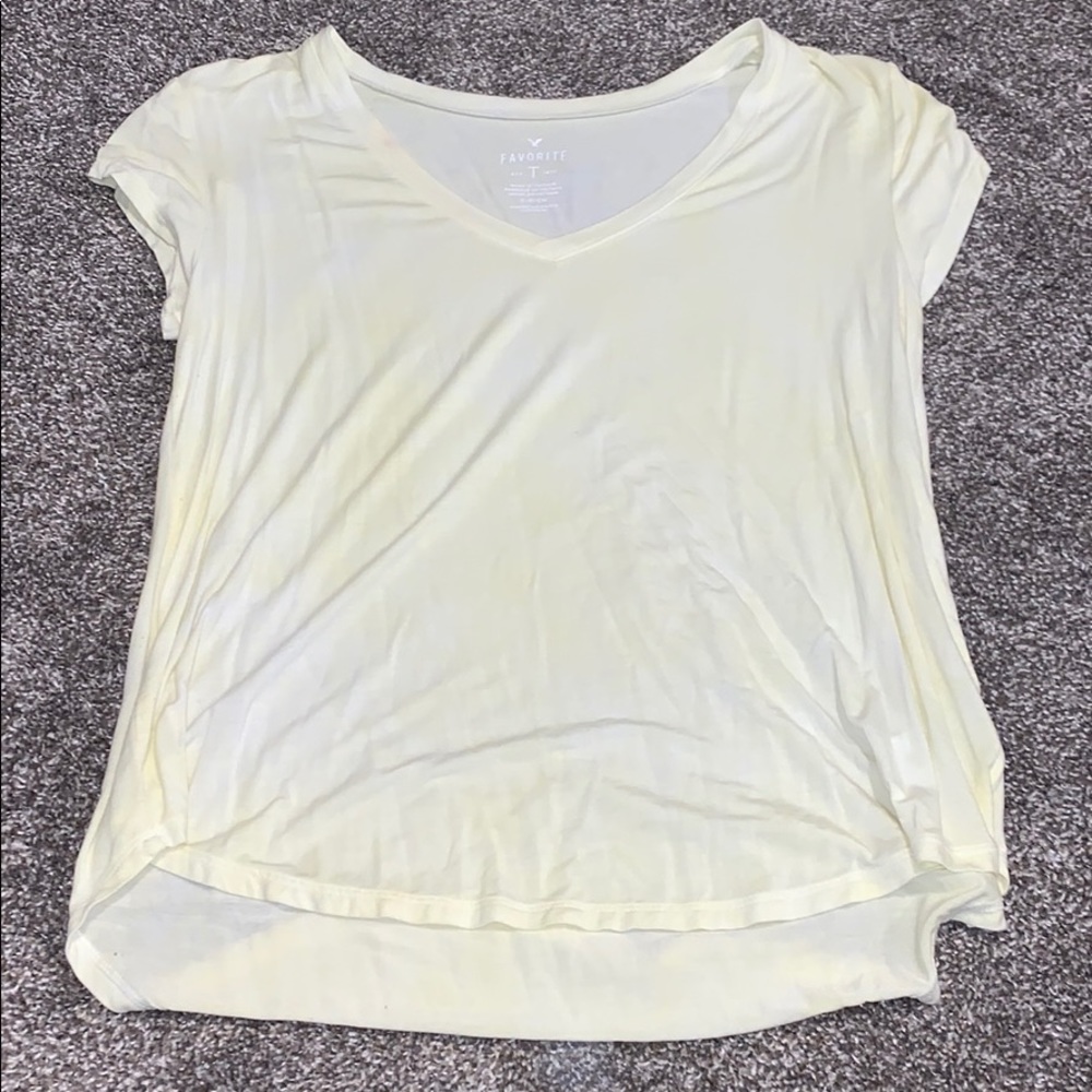 Yellow and white tie dye shirt